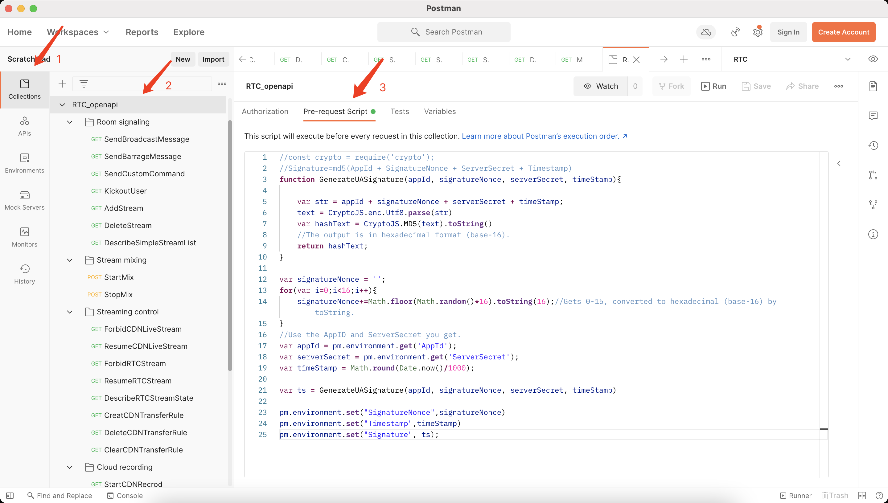 Server apis v2 sdk api testing using postman zegocloud documentation